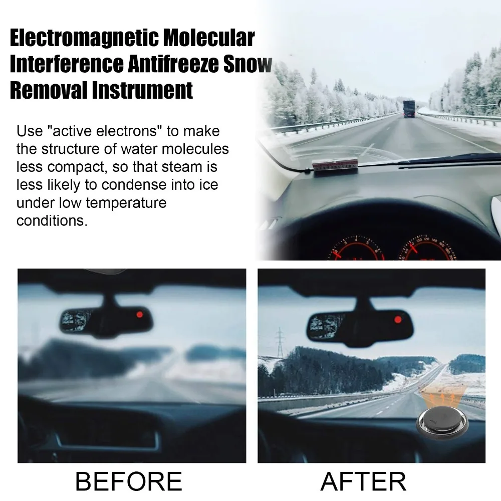 Electromagnetic Molecular Interference Antifreeze Device Portable Solar Power Supply Window Defogger Round Car Antifreeze Tools