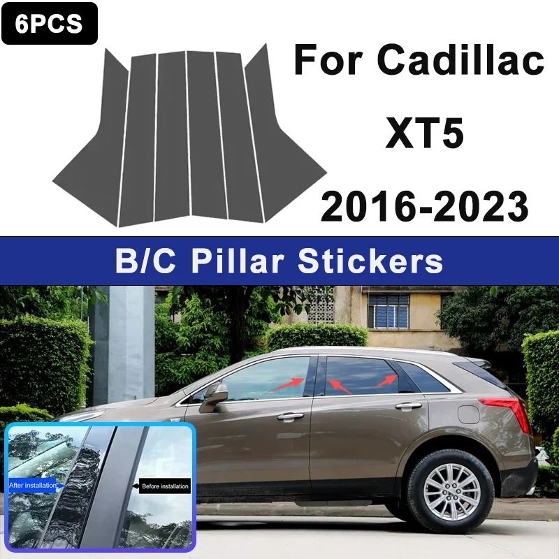 

For Cadillac XT5 2016-2023 Window B C Pillar Post Cover Trim Stickers Door Column Decorative Exterior Accessories