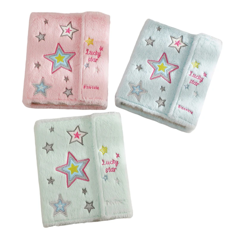 A5 3-inch Small Card Storage Star Pattern Plush Photo Album Binder Photocard Collection Books Loose-leaf Photocard Holder