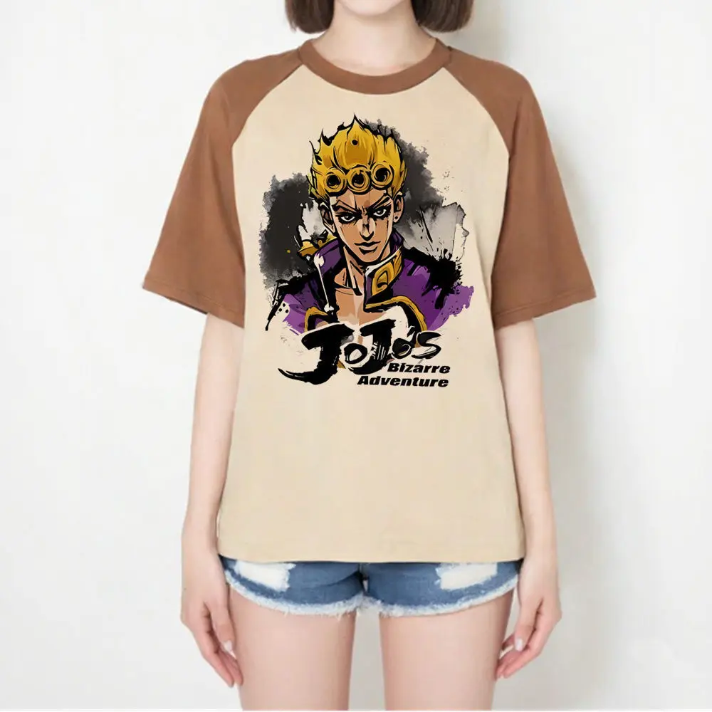 조조의 기묘한 모험 셔츠 여성 하라주쿠 레트로 애니메이션 대학 사이키델릭 티셔츠 Y2k 그래픽 미적 애니메이션 빈티지