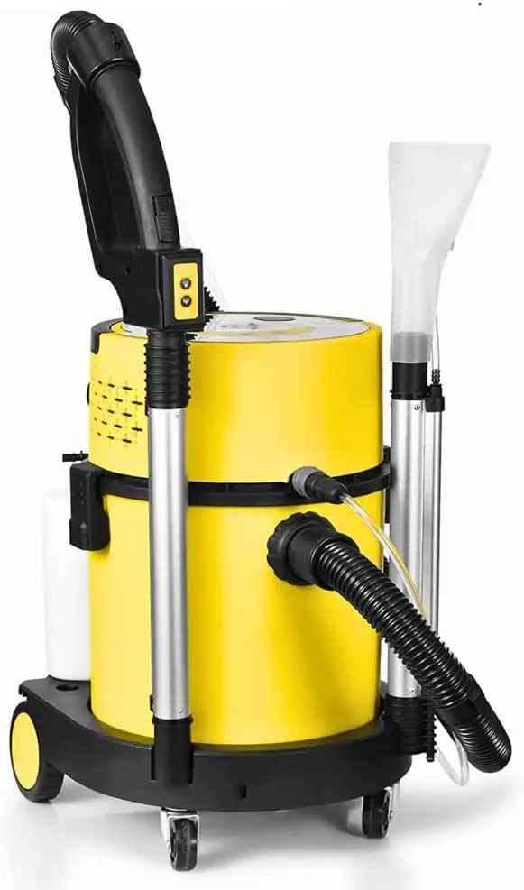 Wet Dry Shampoo Vacuum Cleaner, HEPA Filter, 5.28 Gallon Shop Vac, Yellow