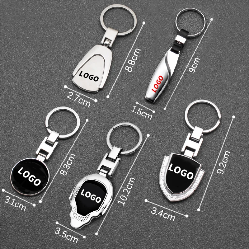 3D Car Styling Metal/Leather Key Rings Keychain For Audi Suzuki Toyota Ford VW Peugeot Hyundai SEAT Bmw Auto KeyChain Accessorie