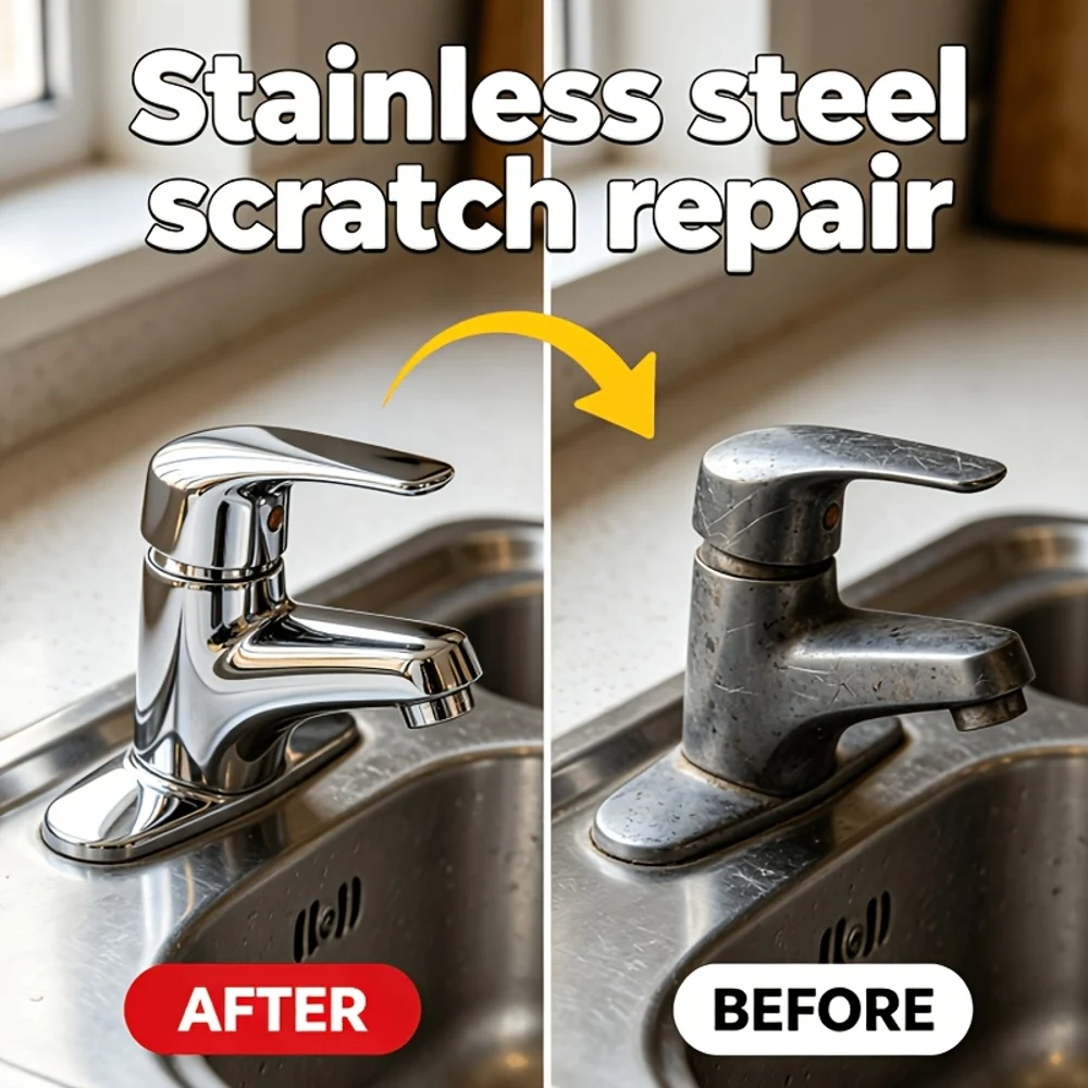 JOKJOK Brand Stainless Steel Surface Scratch Repair Cream, Faucet, Showerhead, Stove Scratch One Wipe Gone, Fine Cream Body Does