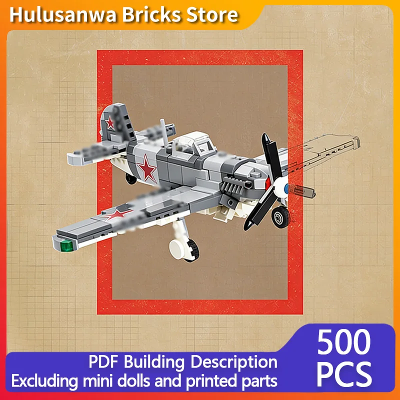 

Yak-9 Military Fighter Jets Model MOC Building Bricks War Equipment Modular Technology Gifts Holiday Assemble Children Toys Suit