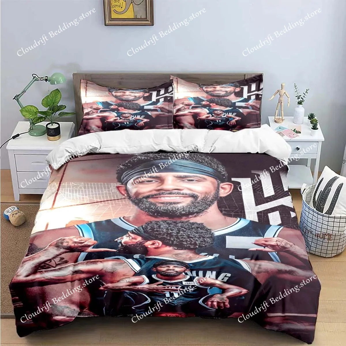 Fashion Basketball Star K-Kyrie Irving Print Bedding Sets Bed Supplies Set Duvet Cover Bed Comforter Set Bedding Set Luxury Gift