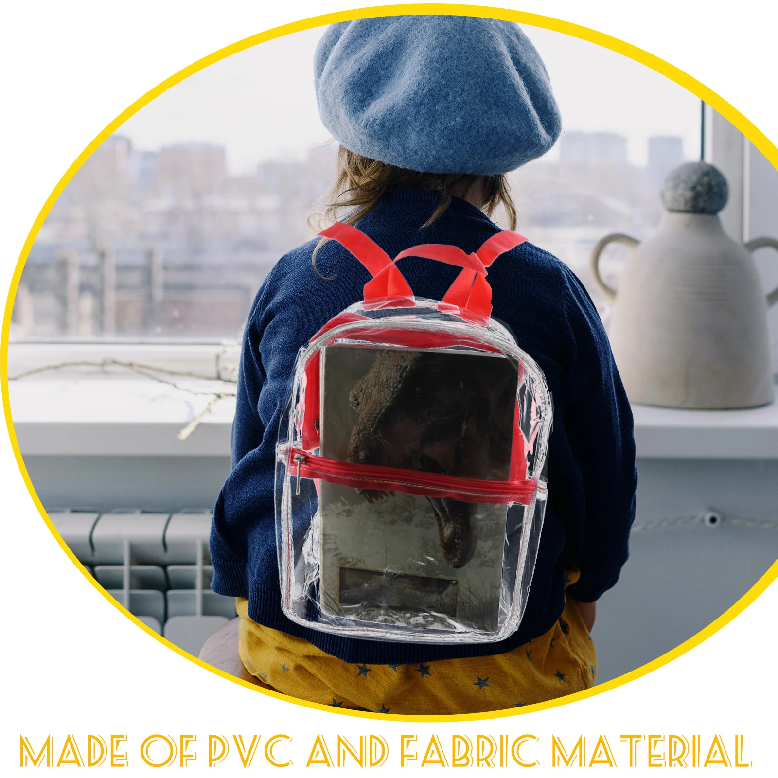 

Small Clear Backpack for Women Cute Mini Transparent School Bag Stadium Approved Lightweight Shoulder Bag for Travel Festival