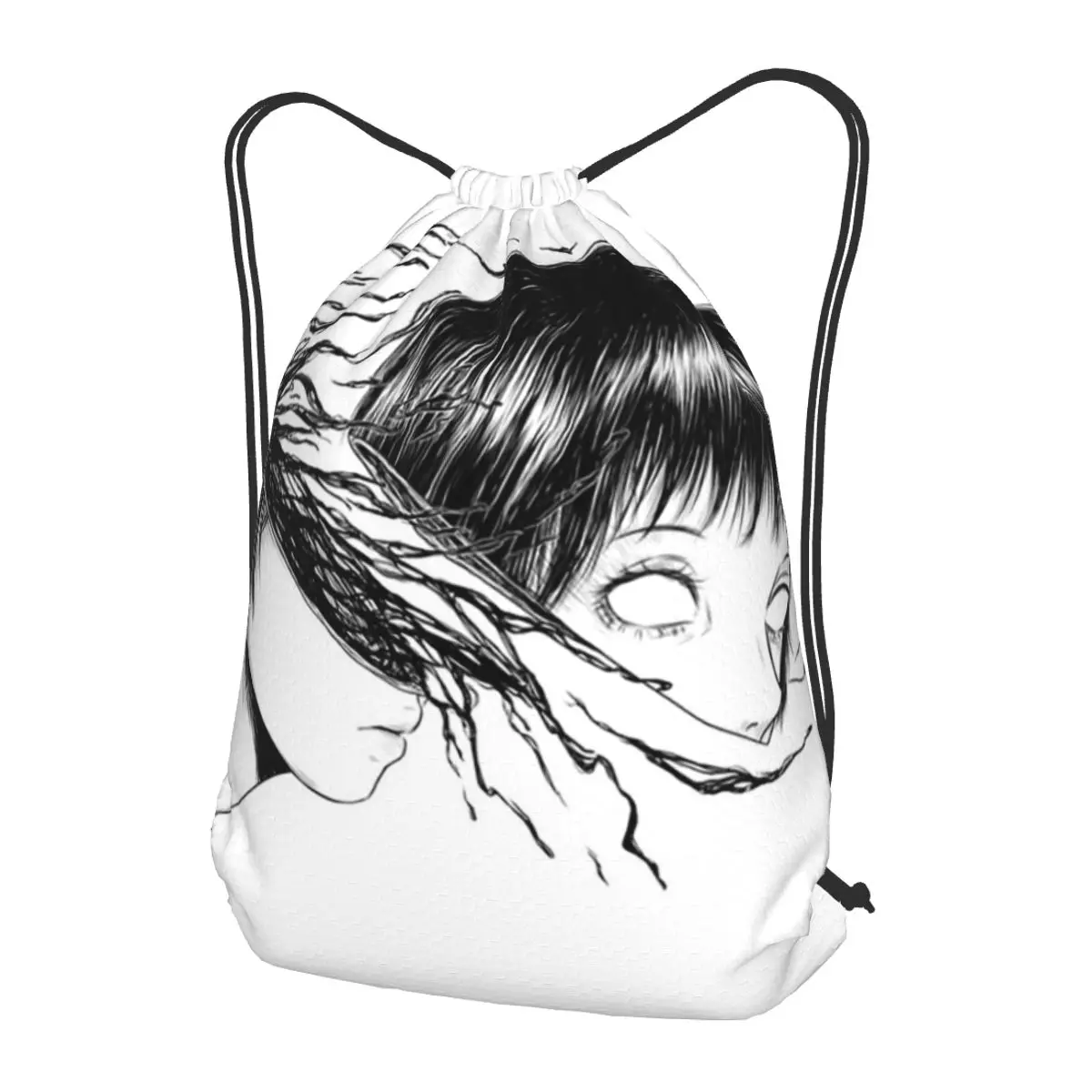 Junji Ito Japanese Horror Anime Backpacks Casual Drawstring Bags Shoes Bag Book Bags for Man Woman Students
