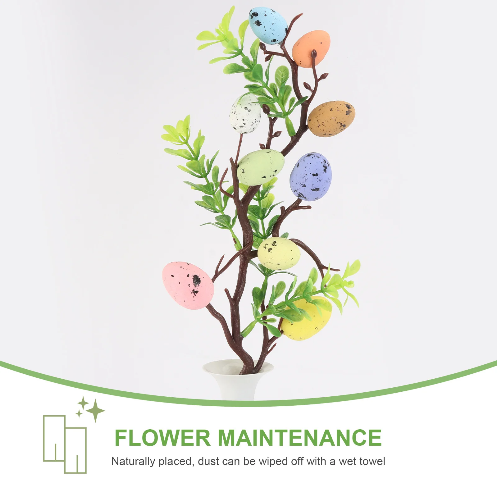 

Easter Egg Decoration 35CM Spotted Branches Colored Foam Pigeon Egg Festive DIY Crafts SuppliesFlower Arrangement