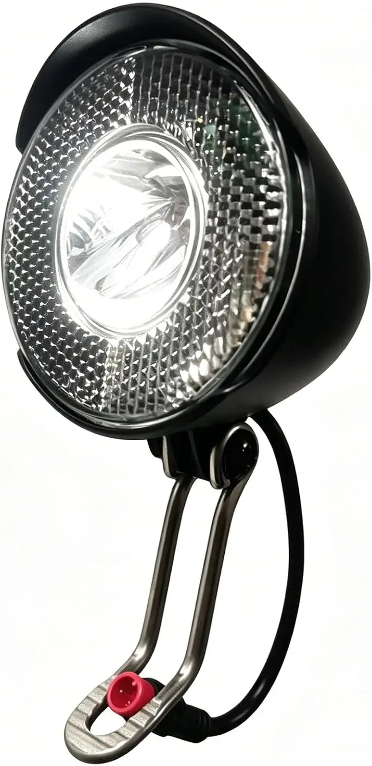 6V-48V super bright ebike headlight, waterproof 2-pin male connector, frame mount lamp for electric mountain bikes