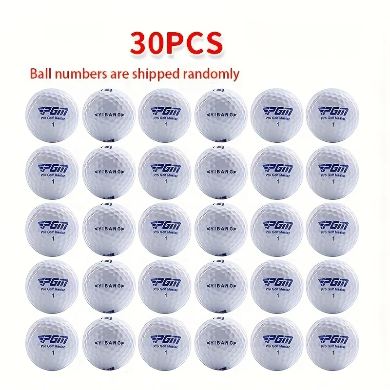 30 pcs PGM Golf Balls - Golf competition balls, double-layer practice balls, high-bounce new balls. Two-layer golf balls designe