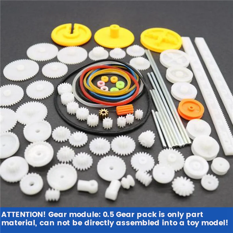 164PCS Kit pacchetto ingranaggi Set di accessori per assortimento di ingranaggi fai-da-te per robot per auto a motore Vari boccole per cinghia dell'asse dell'ingranaggio