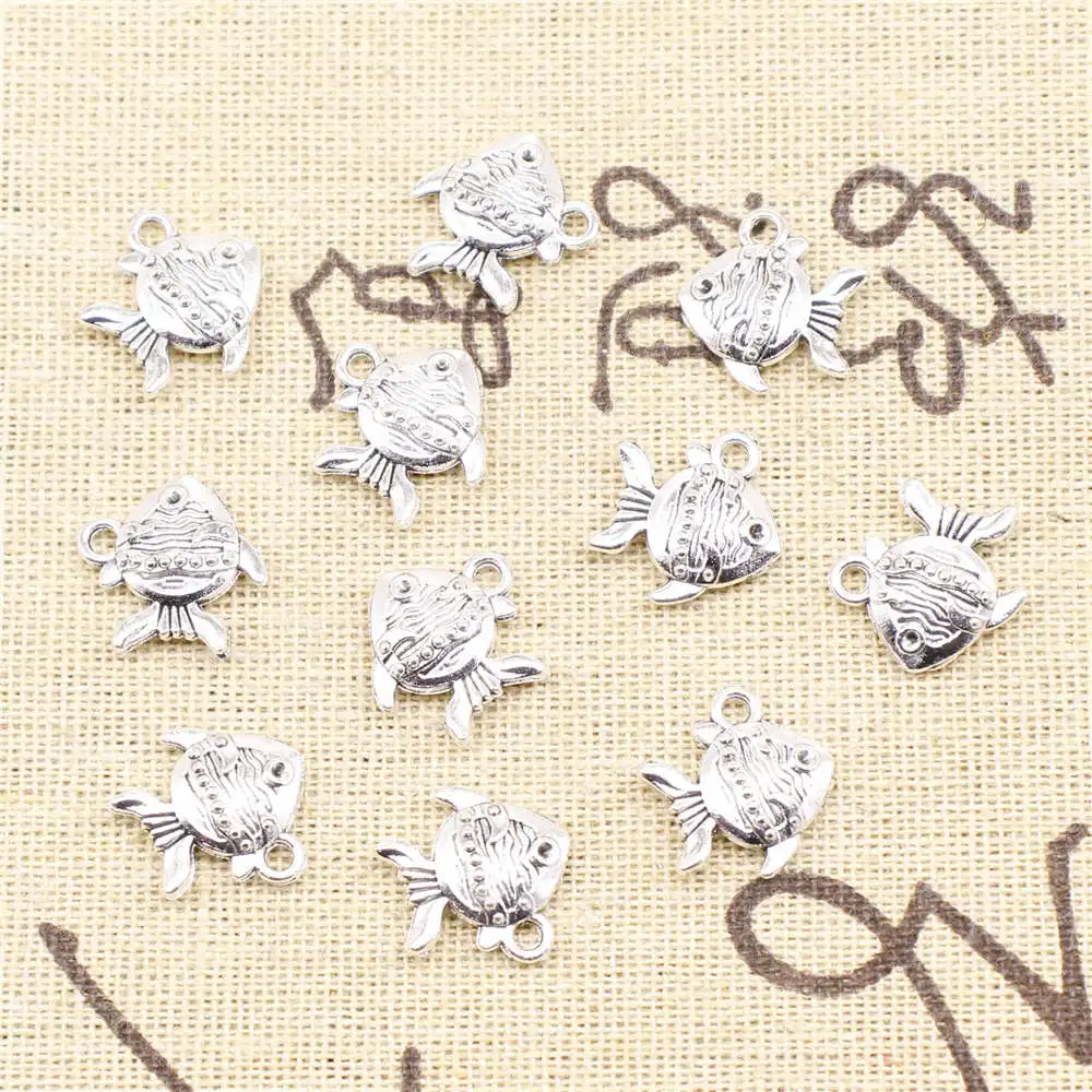 

Jewelri For Woman Handmade Products Charms Fish Antique Silver Color Pendant Necklac 15x15mm 10pcs