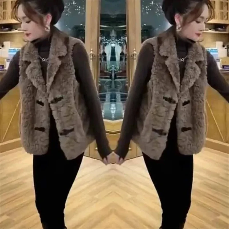 

Spring Autumn Ladies Fashion Loose Sleeveless Outwear Korean Femme Large Size 4XL Vest Coat 2025 Women Casual Waistcoat Outwear