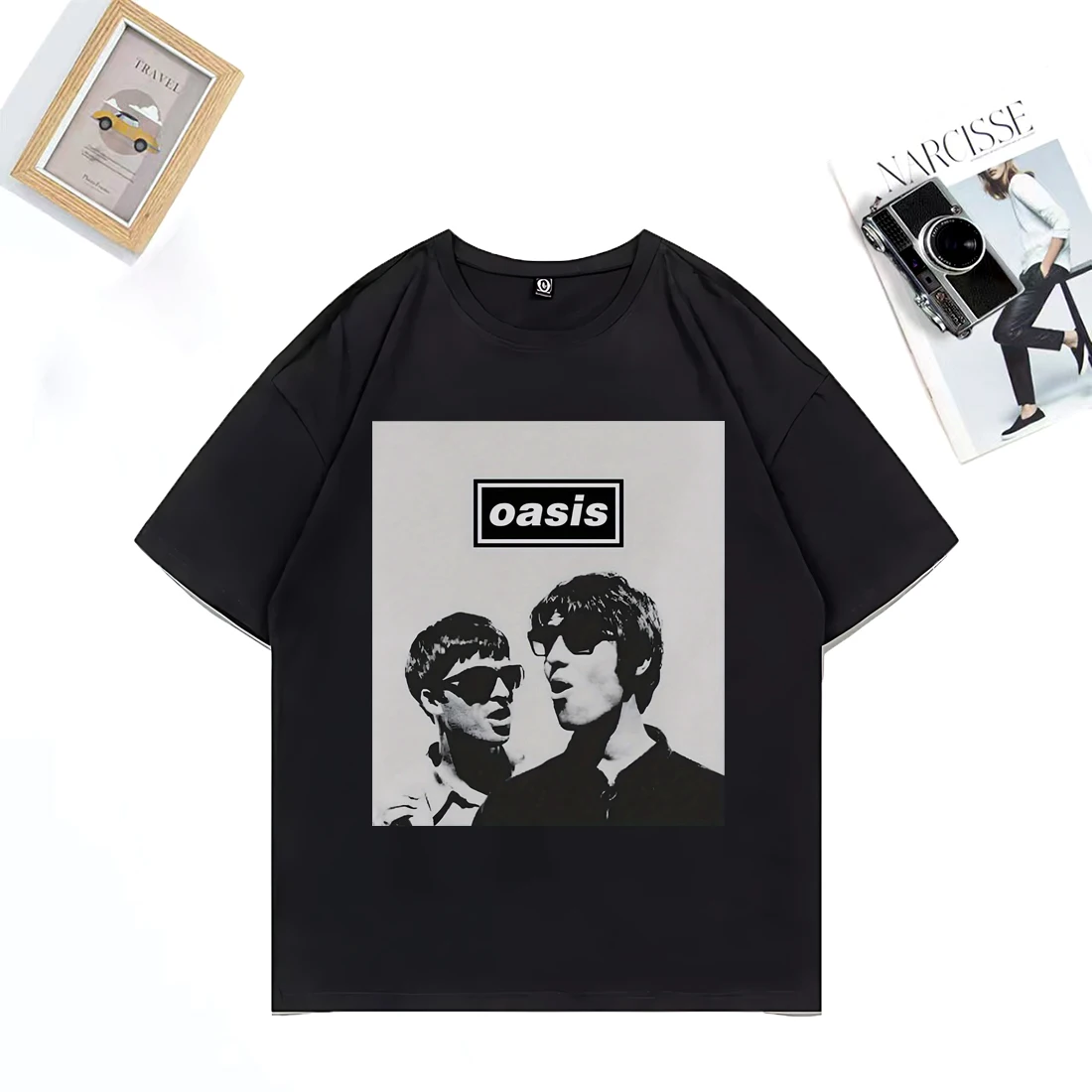 

Hot sale Oasi rock band álbuns britânicos Graphics T Shirt men women vintage Oversized 100% Cotton short sleeve Unisex T-shirts