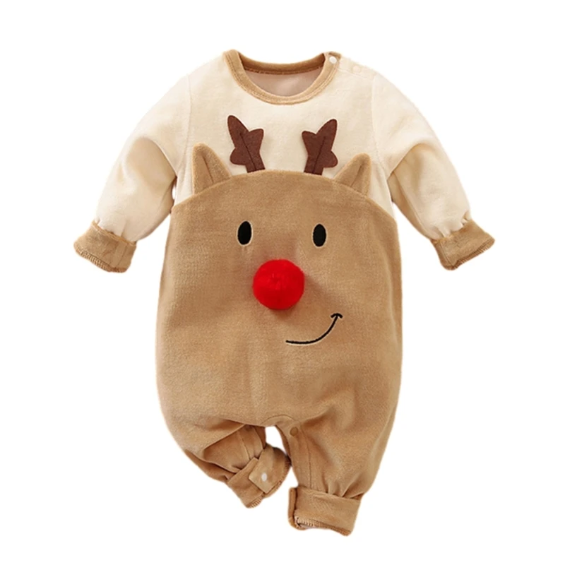 Festive Baby Santa Cosplay Costume Christmas Long Sleeved Jumpsuit Infant Romper 0-24M Baby Photography Outfit Partywear