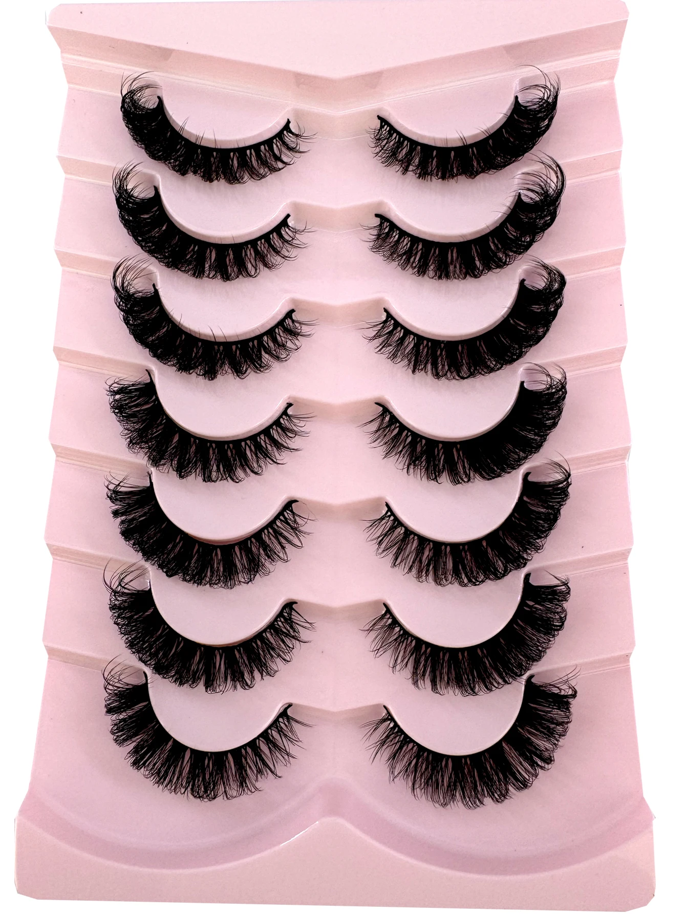 5/7 Paar russische Streifenwimpern, flauschige künstliche Nerzwimpern, Wispy-Wimpern für einen natürlichen Look, dicke, voluminöse künstliche Wimpern, lockige künstliche Wimpern – Detail 15