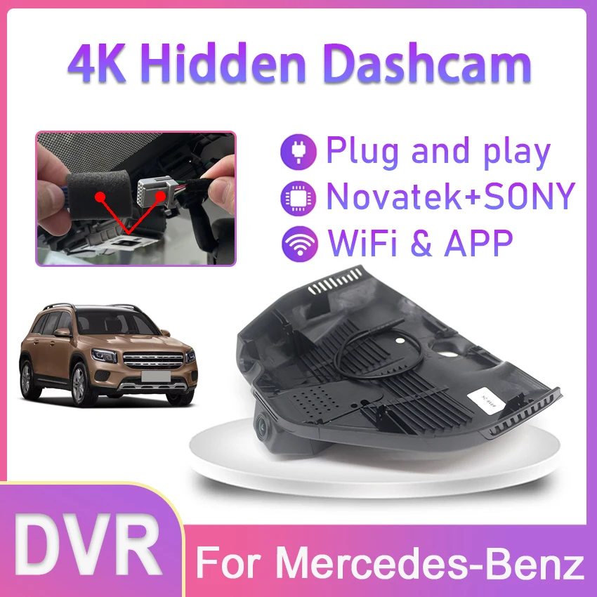 Plug and play Dash Cam For Mercedes-Benz MB EQC EQC400 4MATIC GLC GLC300L 2020 2021 2022 UHD Car DVR WIFI Camera,Car Accessories