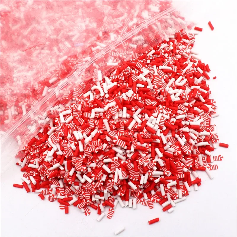 50g Mixed Xmas Snowfake Slices Christmas Polymer Clay Sprinkles Crafts Soft Clay Nail Art DIY Slime Mud Filler Accessories