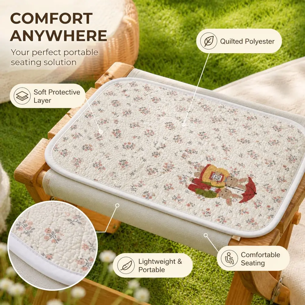 Polyester Portable Seat Pad Lightweight Portable Travel Seat Cover Printed Pattern Protective Barrier Protective Seat Mat