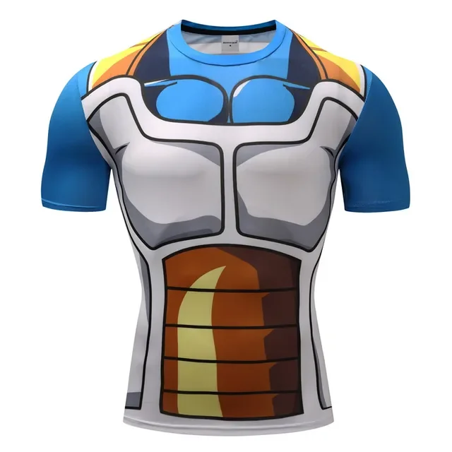 Bodybuilding Quick drying Compression Shirts Men Anime Goku 3D Printed Anime Skin shirt Short Sleeve Vegeta Cosplay Costume Tops