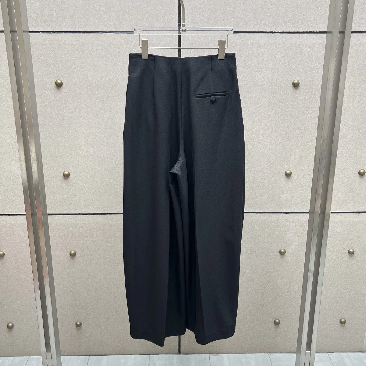 High Quality Women High Waist Suit Pants Front Pleated Balloon Pants Draped Loose Wide Leg Trousers