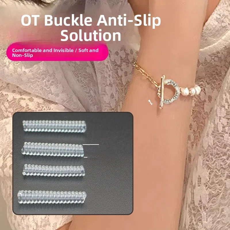 

Invisible Anti-Loss OT Bule Gold And Silver Chain Nelace Transparent Anti-Slip Head Fixed Ring DIY Accories