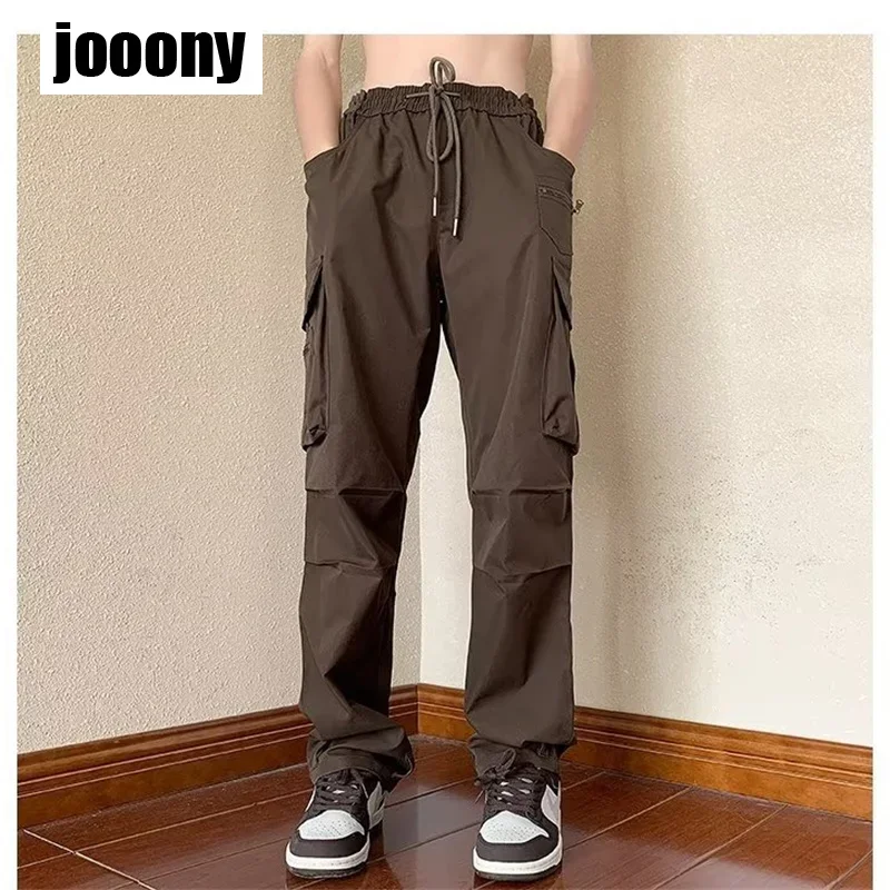 

Мужские брюки в стиле ретро, повседневные модные рабочие брюки, мужские весенне-осенние свободные прямые функциональные брюки