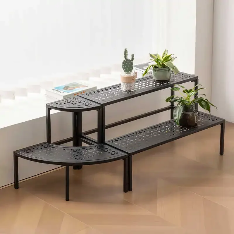 Flower stand shelf Balcony wrought iron ladder Floor-to-ceiling multi-layer outdoor courtyard windowsill Succulent two-layer flo