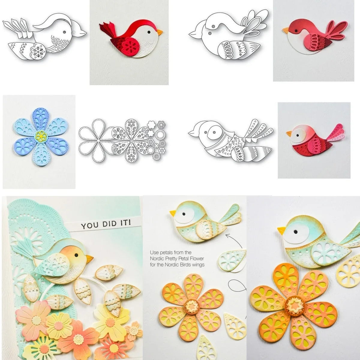 

2025 Bird Flowers Metal Cutting Dies for DIY Decorating Scrapbook Paper Card Album Embossing Craft Supplies Template Die Cut
