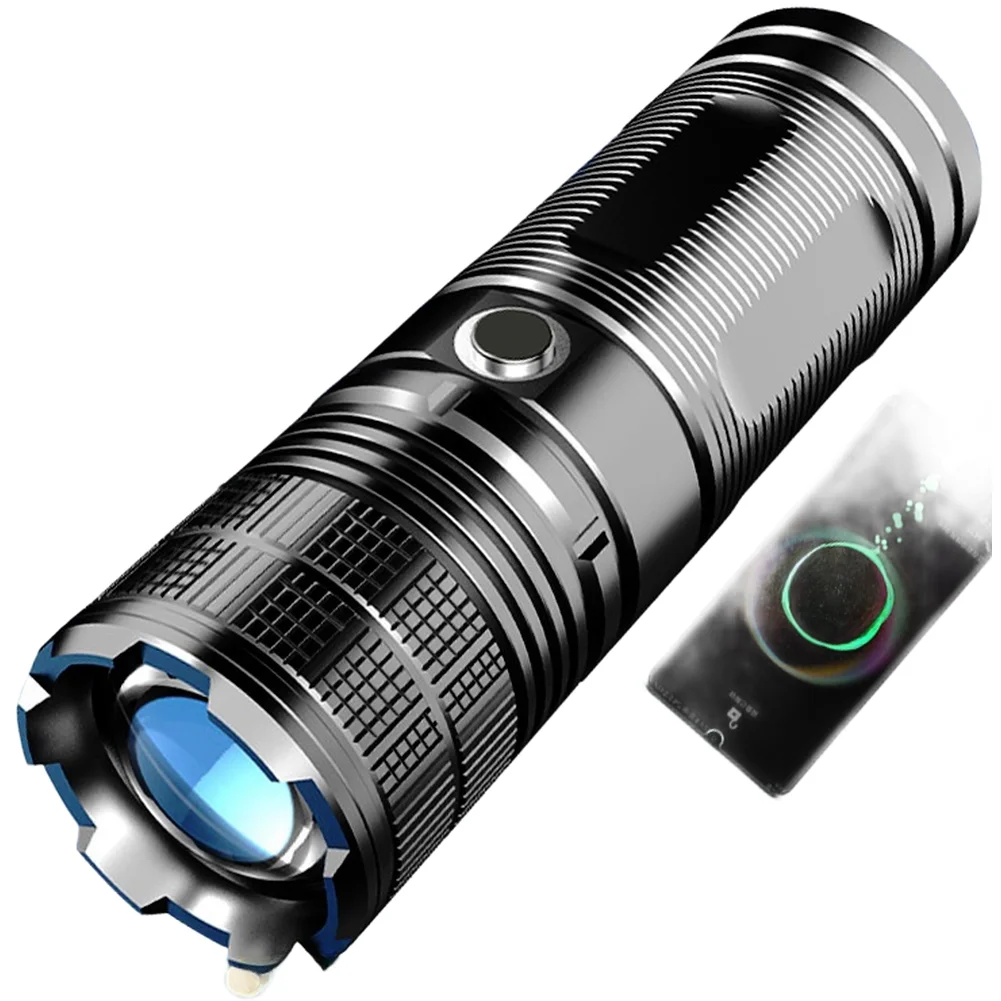 P70 Zoomable LED Flashlight 3000LM Bright White Beam Adjustable Focus Type C Rechargeable with Battery Level Indicator