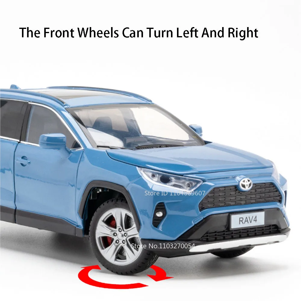 1:24 RAV4 aleación Cruiser LC80 modelo de juguete Sienna puertas de coche fundidas a presión sonido abierto luz extraíble vehículo en miniatura regalo de cumpleaños chico