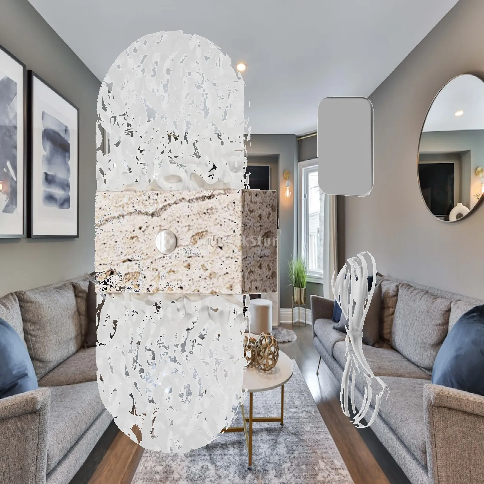 Bedroom Wall Sconce LED Acrylic Wall Lamp Motion Sensing Battery Operated Wall Light for Hallway and Living Room