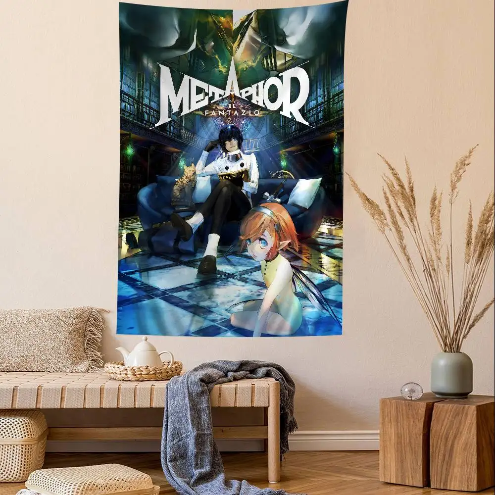أنيمي لعبة Metaphor Refantazio نسيج الفن الطباعة اليابانية قماش مزخرف جداري أنيمي الجدار الشنق ديكور المنزل