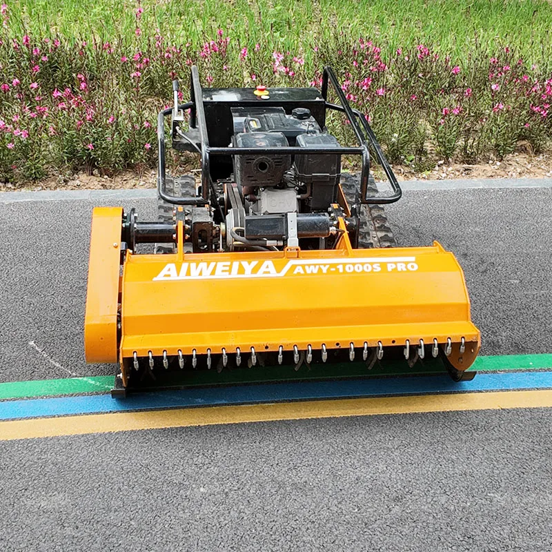 

Customized Villa Lawn Mower Luxury Smart Robot Petrol Remote Control Crawler Mower High End Garden Maintenance flail mower