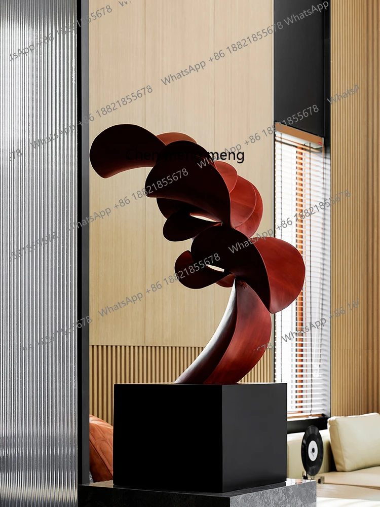 Large petal fiberglass sculpture custom plant floor ornament hotel lobby entrance aisle