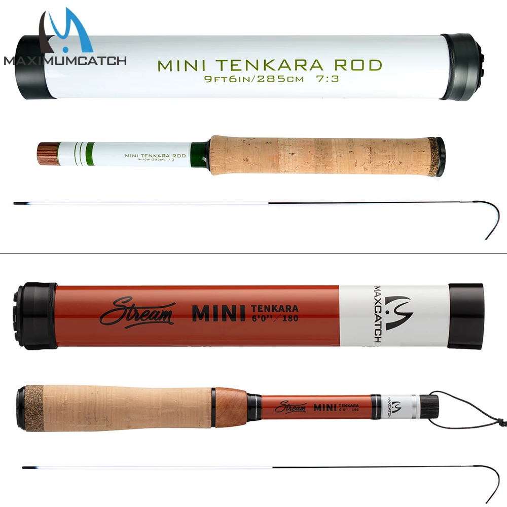 Maximumcatch Stream Mini Tenkara Fly Fishing Rod 5FT/6FT 150/180cm 6:4 Action Telescopic Carbon Fiber Fly Rod with Extra Tip