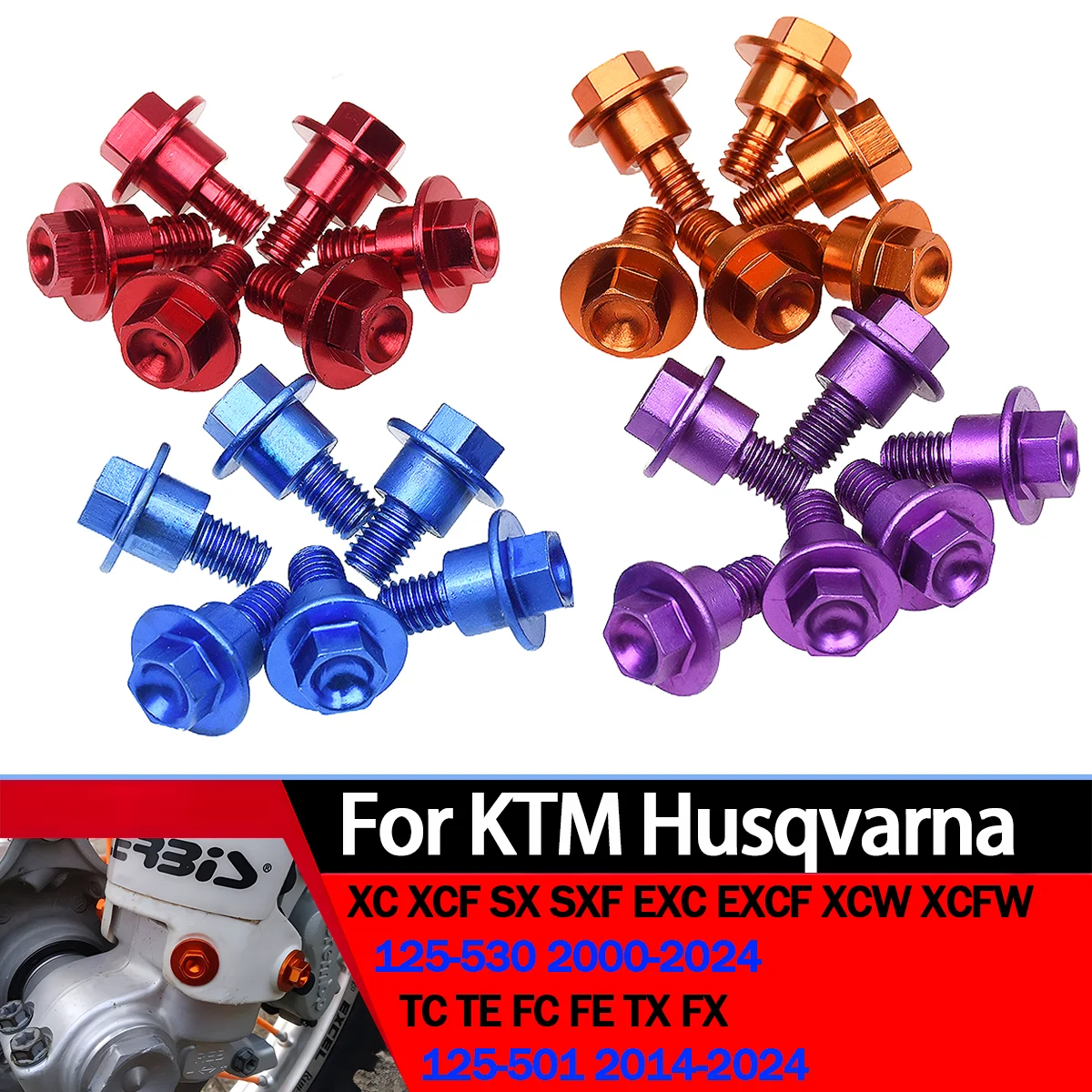 M6*12 Front Fork Guard Bolt Screw For KTM SX SX-F XC XC-F EXC EXC-F XC-W XCF-W 125 250 300 350 450 500 CC GasGas EX EC 2000-2023