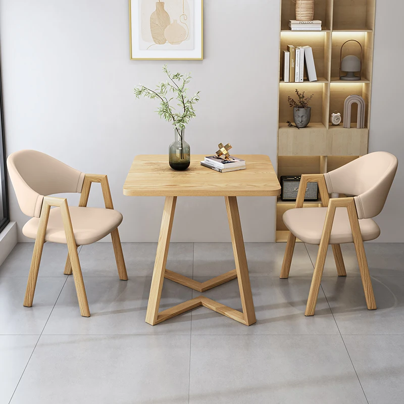 Simple leisure reception negotiation table and chair combination store negotiation office rest area balcony square table