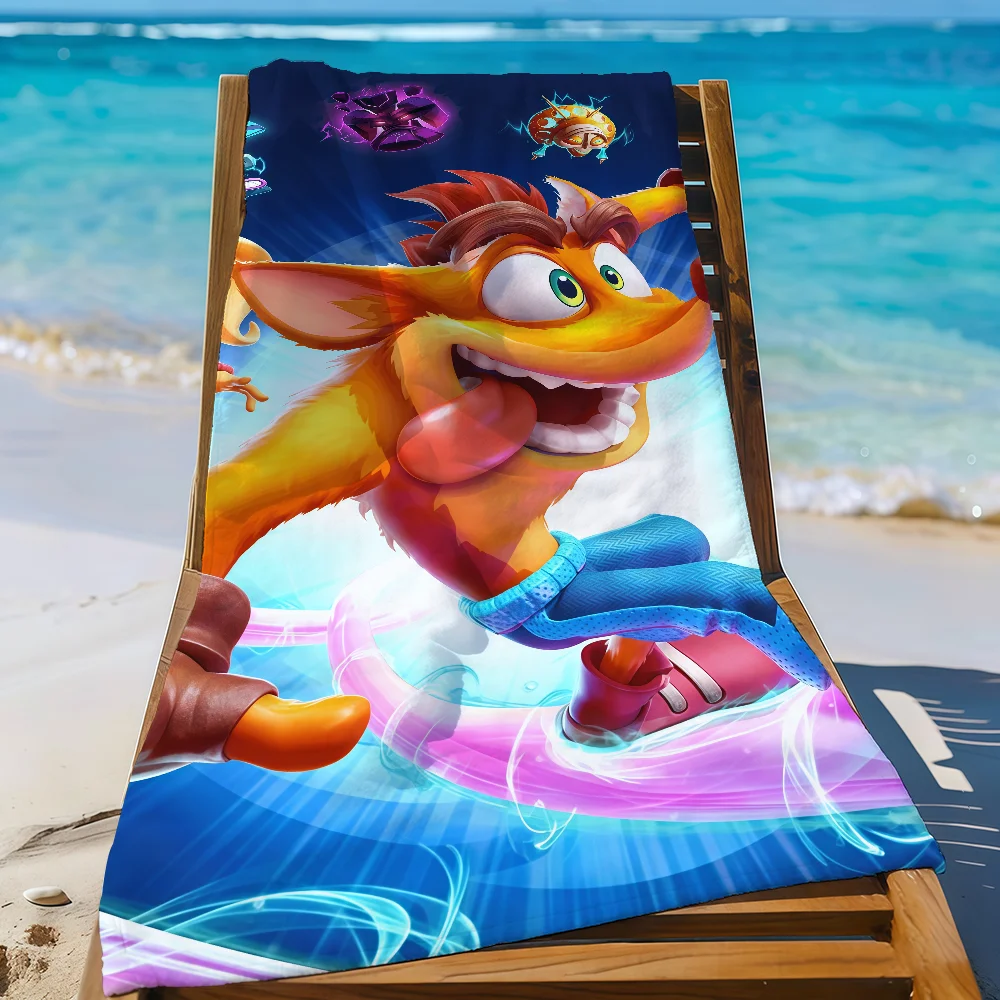 Game C-Crash B-Bandicoot Beach  Towel Shower Bath Travel Lightweight Skin Friendly for Pool Camping Cruise Summer