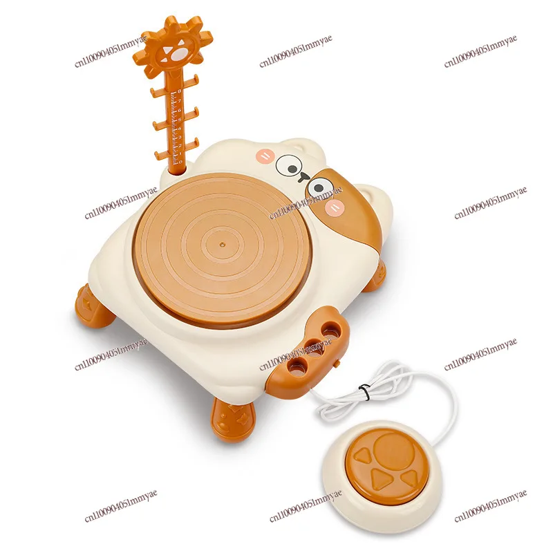 

Pottery Children's Handmade Electric Mud Turntable Puzzle Fun Clay Plastic Drawing Machine No-burning Clay Making Soft Pottery