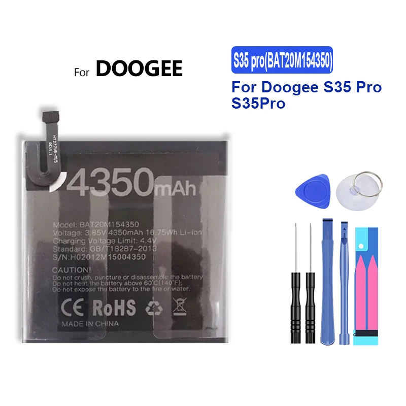 

Сменный аккумулятор BAT20M154350 4350 мАч для портативных батарей Doogee S35 Pro