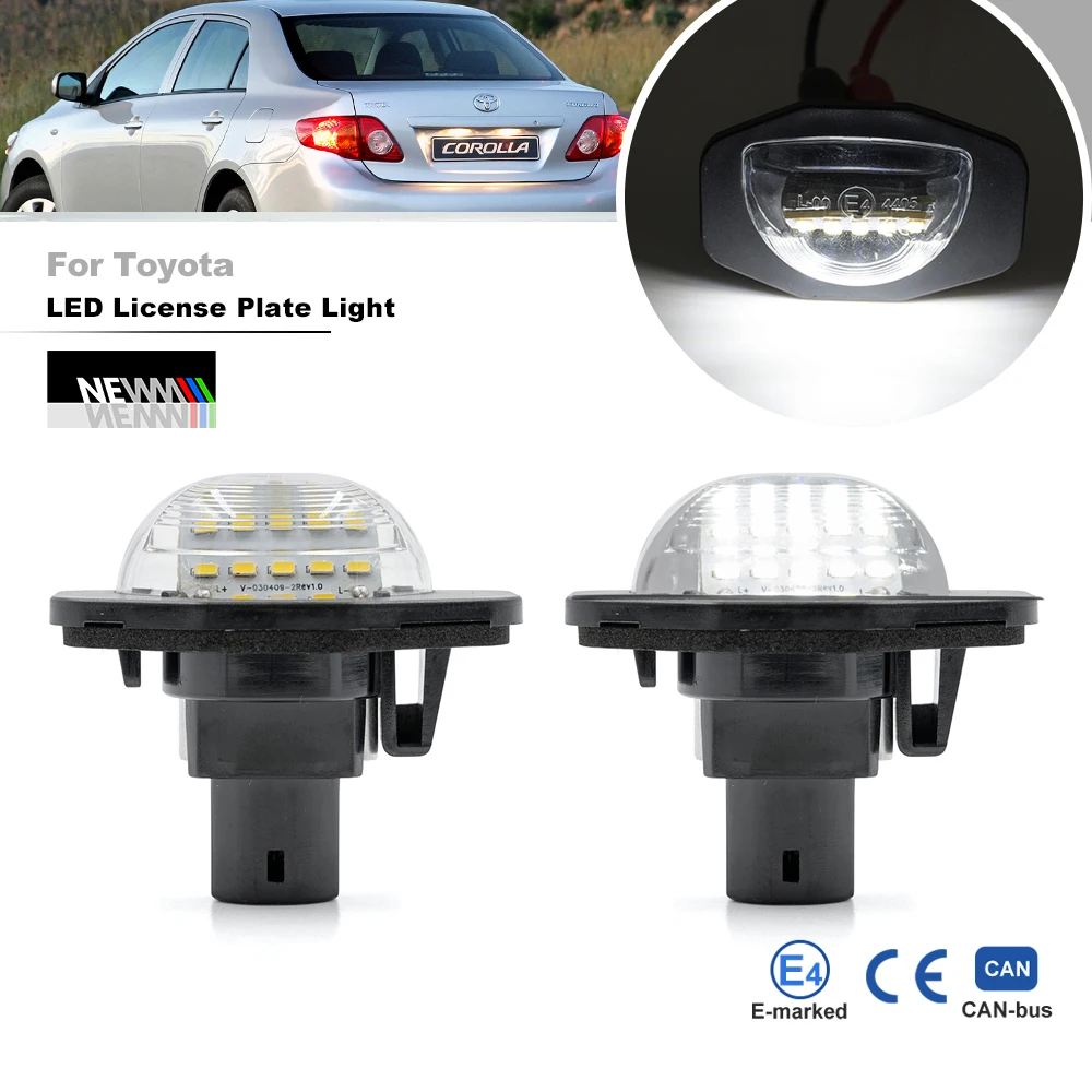 For Toyota Wish AE20 Scion XB XD Aurius I Corolla E140 E150 Canbus LED License Plate Light No Flicker Rear Tag Parking Lamp