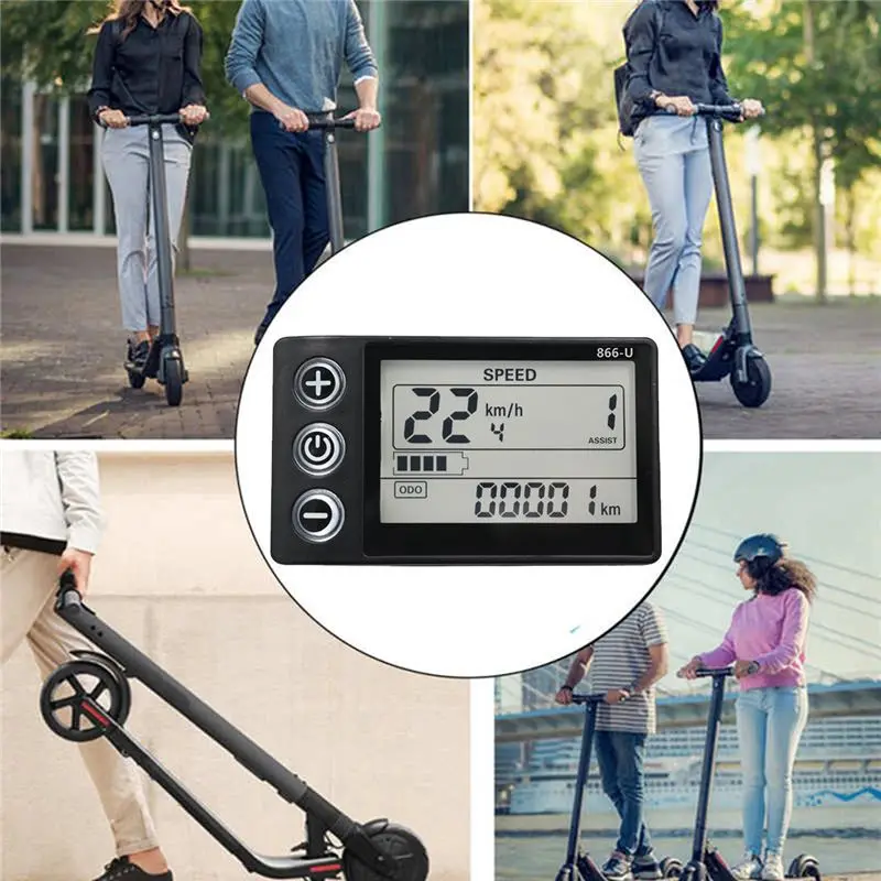 

M85K 24V 36V 48V 60V 866 Controller Panel Dashboard+Brake Lever Electric Bike LCD Display for Electric E-Bike Scooter