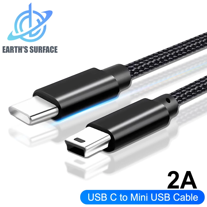 USB Type C to Mini USB Cable Adapter for MacBook Pro MP3 Camera HDD Charging Cable Data Transfer Connector Type C Mini USB Cable