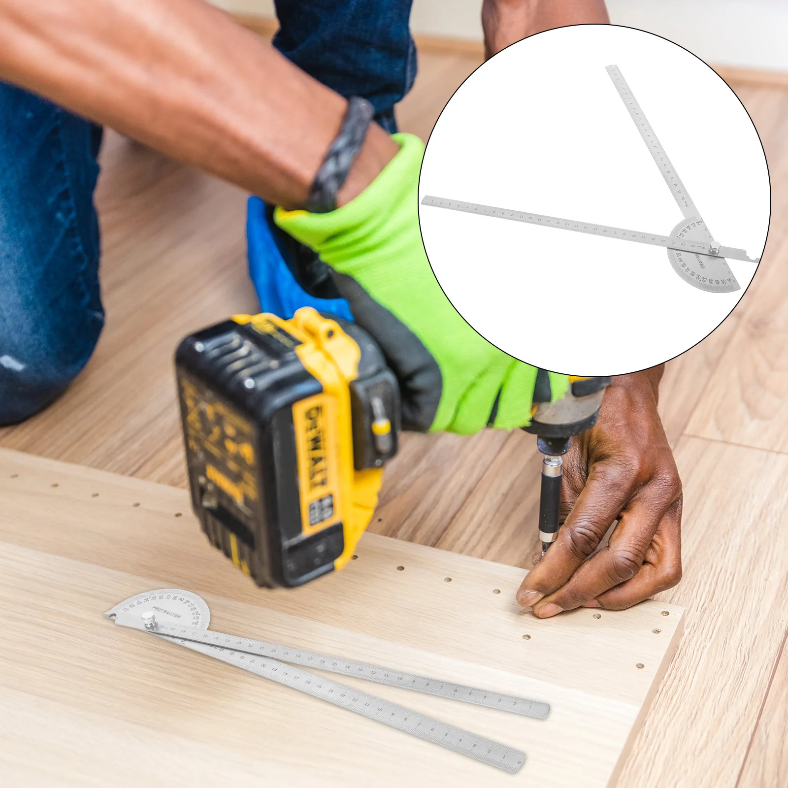 Heavy Duty Swing Arm Protractor Stainless Steel Woodworking Angle Finder for Exact Measurements in Carpentry and DIY Projects