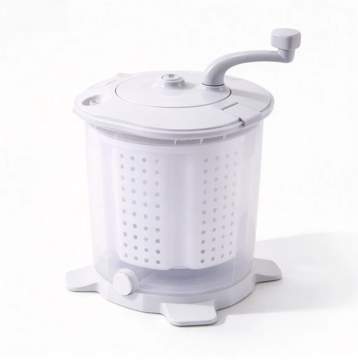 Manual Washer,Wash Drain Integrated Small Laundry Machine,Hand Crank Clothes Washer,No Power for Dorm Home Lazy Cleaning Helper