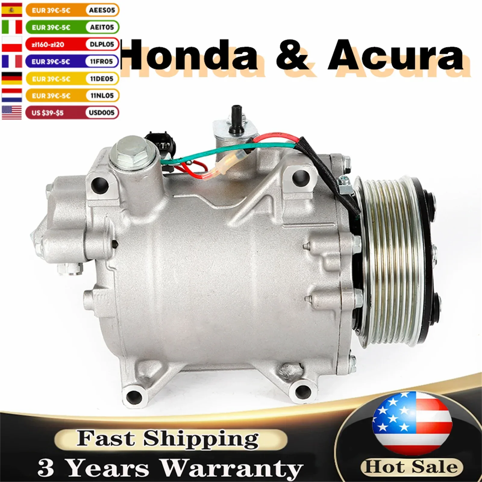 

Компрессор автомобильного кондиционера для 2007-2014 Honda CR-V & 2007-2012 Acura RDX 2.3L/ 2013-2015 ILX 2.4L CO 4920AC 38810RWCA03