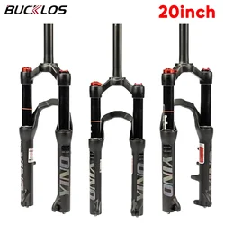 BUCKLOS 20 Inch Bike Fork Air Suspension MTB Fork Straight 1 1/8