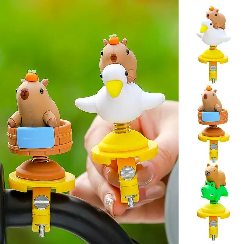 Capybara Car Decor Creative Spring Capybara Shaking Head Dashboard Figurine Cute Creative Spring Capybara Handlebar Figurine  ﻿