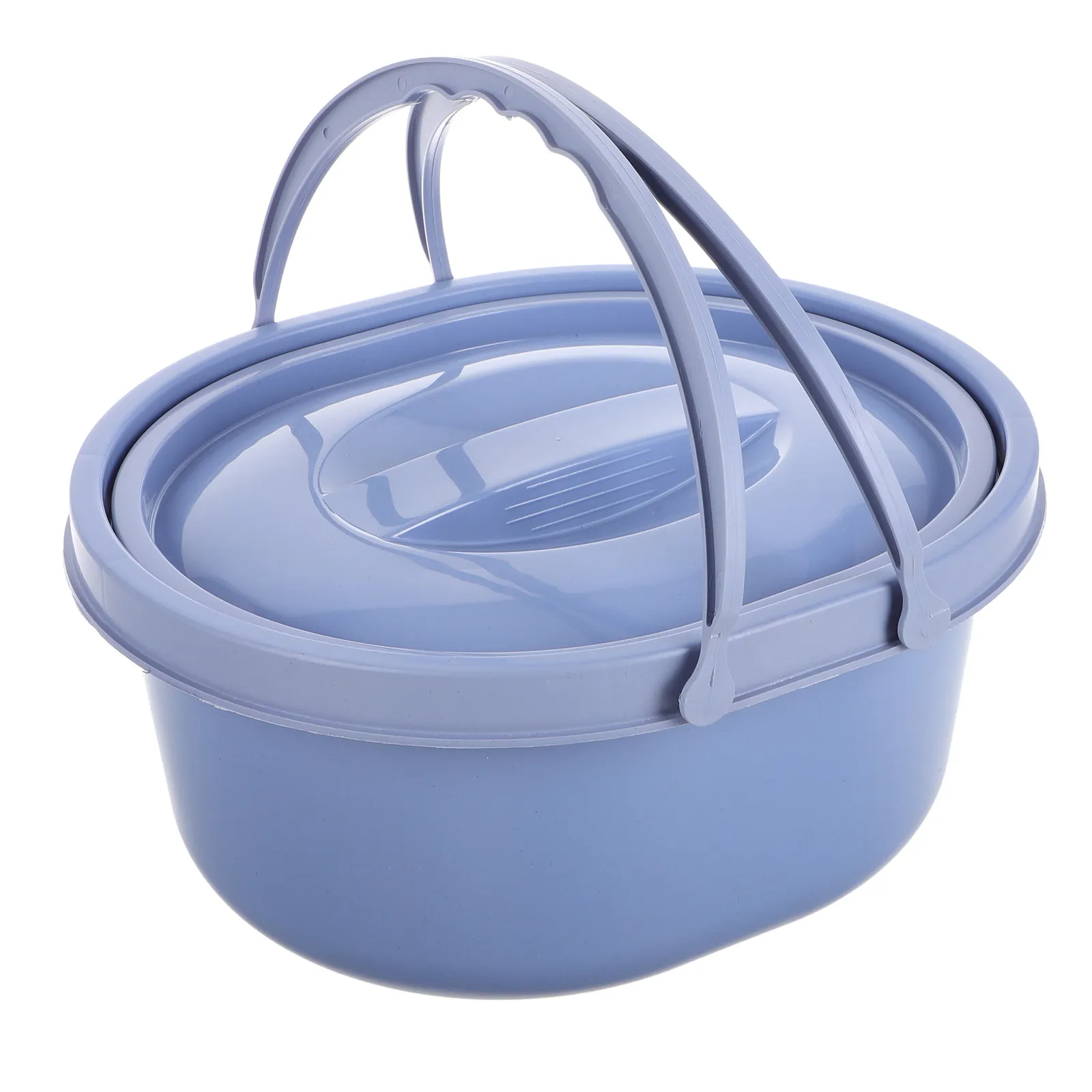 Adult Camping Toilet Bucket with Cover Thickened Dual Handle Portable Bathroom Bedside Spittoon for Home Travel